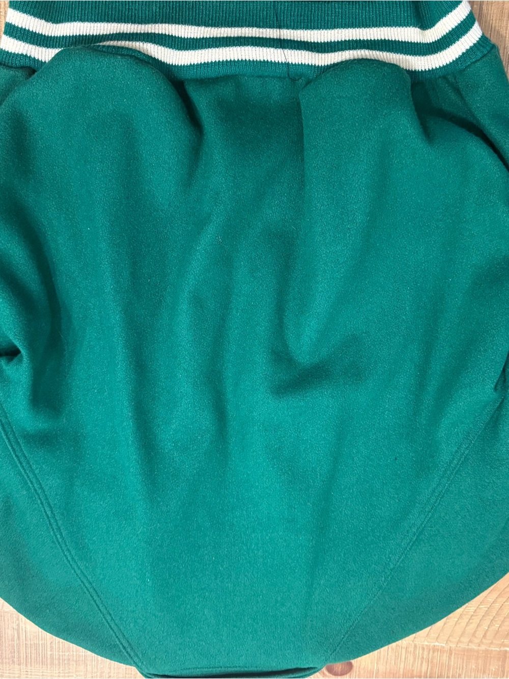 Vintage Green Letterman Jacket with Cream 'J' Patch - Picture 7 of 7